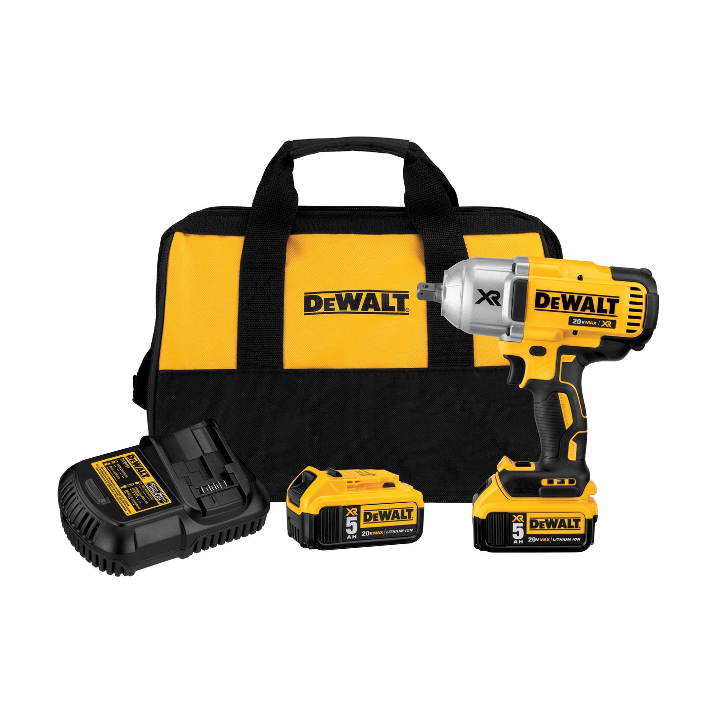 DeWALT 20V MAX* MATRIX XR DCF899P2 Compact Cordless Impact Wrench Kit, 1/2 in Straight Drive, 700 ft-lb Torque, 20 VDC, 8-13/16 in OAL
