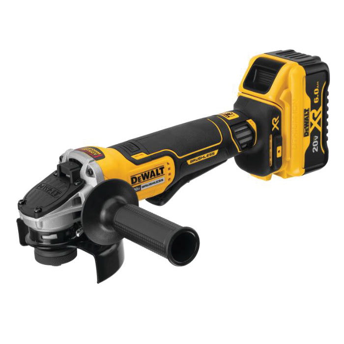 DeWALT® DCG413R2 MAX XR® Small Cordless Angle Grinder Kit, 4-1/2 in Dia Wheel, 5/8-11 Arbor/Shank, 20 VDC, Lithium-Ion Battery, 2 Batteries, Paddle Switch