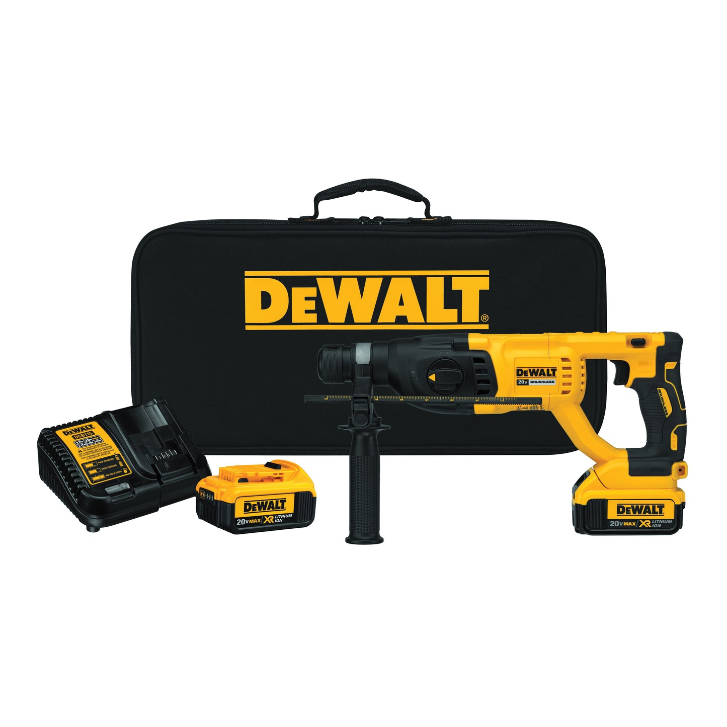 DeWALT® DCH133M2 Brushless Cordless Rotary Hammer Kit, 1 in SDS Plus® Chuck, 20 VDC, 0 to 1500 rpm No-Load, Lithium-Ion Battery