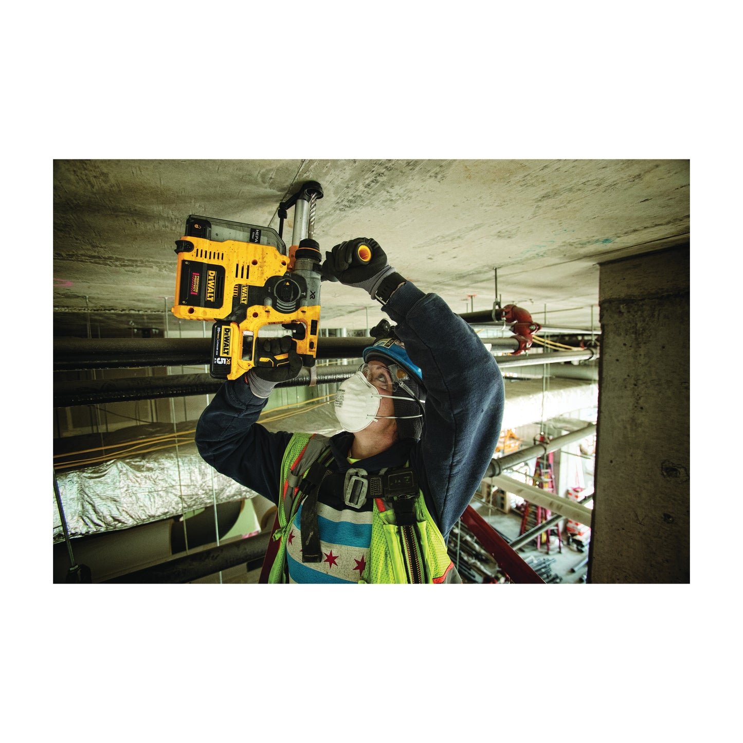 DeWALT® 20V MAX* DCH273P2 XR™ High Performance Cordless Rotary Hammer Kit, 1 in SDS Plus® Chuck, 20 VAC, 0 to 1100 rpm No-Load, Lithium-Ion Battery