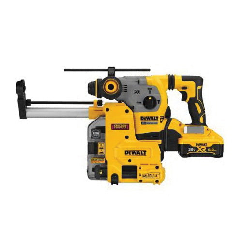 DeWALT® DCH293R2DH L-Shape Cordless Rotary Hammer Kit With Dust Collection, 1-1/8 in SDS Plus® Chuck, 20 VDC, 0 to 1000 rpm No-Load, Lithium-Ion Battery