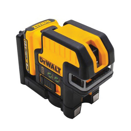 DeWALT 12V MAX* DW0822LG 2-Spot Cordless Cross Line Laser Kit, 165 ft Measuring, +/-1/8 in at 100 ft Accuracy, 12 VDC, Lithium-Ion Battery, Plastic Housing