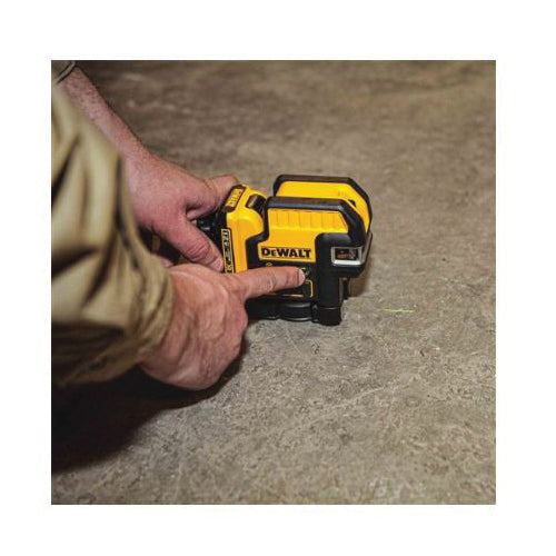DeWALT 12V MAX* DW0822LG 2-Spot Cordless Cross Line Laser Kit, 165 ft Measuring, +/-1/8 in at 100 ft Accuracy, 12 VDC, Lithium-Ion Battery, Plastic Housing
