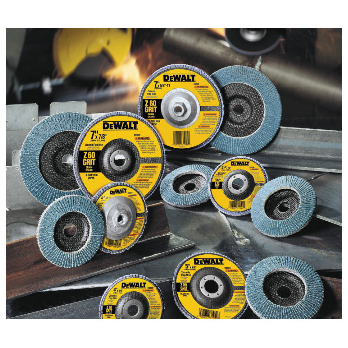 DeWALT® High Performance™ DW8359 Contaminant-Free Flap Disc, 4-1/2 in Dia Disc, 120 Grit, Fine Grade, Zirconia Alumina Abrasive, Type 27 Disc