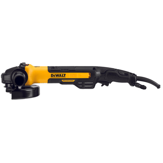 DeWALT DWE43840CN Brushless Corded Rat Tail Small Angle Grinder With Kickback Brake, No Lock and Pipeline Cover, 7 in Dia Wheel, 5/8-11 Arbor/Shank, 120 VAC, Black/Yellow, No Lock Trigger Switch