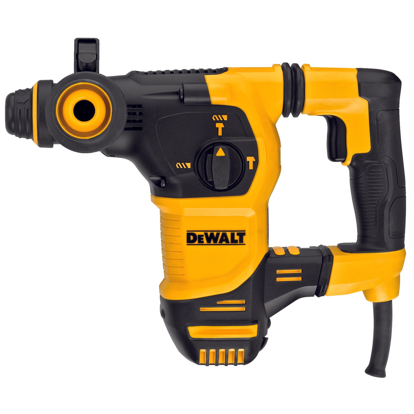 DeWALT D25333K Corded Rotary Hammer Kit, 1-1/8 in SDS Plus Chuck, 0 to 5200 bpm, 0 to 1150 rpm No-Load, 2-1/2 in Max Core Bit Compatibility, 1-1/8 in Max Solid Bit Capacity, 13.97 in OAL
