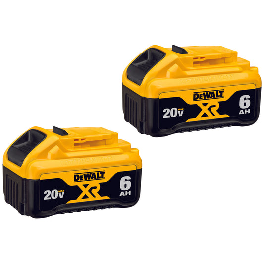 DeWALT 20V MAX* MATRIX XR DCB206-2 Premium Slide-On Battery Pack, 6 Ah Lithium-Ion Battery, 20 VAC Charge, For Use With DeWALT 20 V Tools