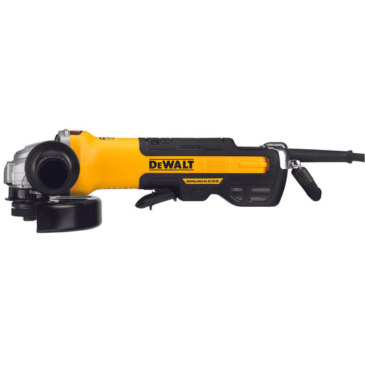 DeWALT DWE43244N Brushless Corded Small Angle Grinder With Kickback Brake and No Lock, 6 in Dia Wheel, 5/8-11 Arbor/Shank, 120 VAC, Black/Yellow, No Lock Paddle/Trigger Switch