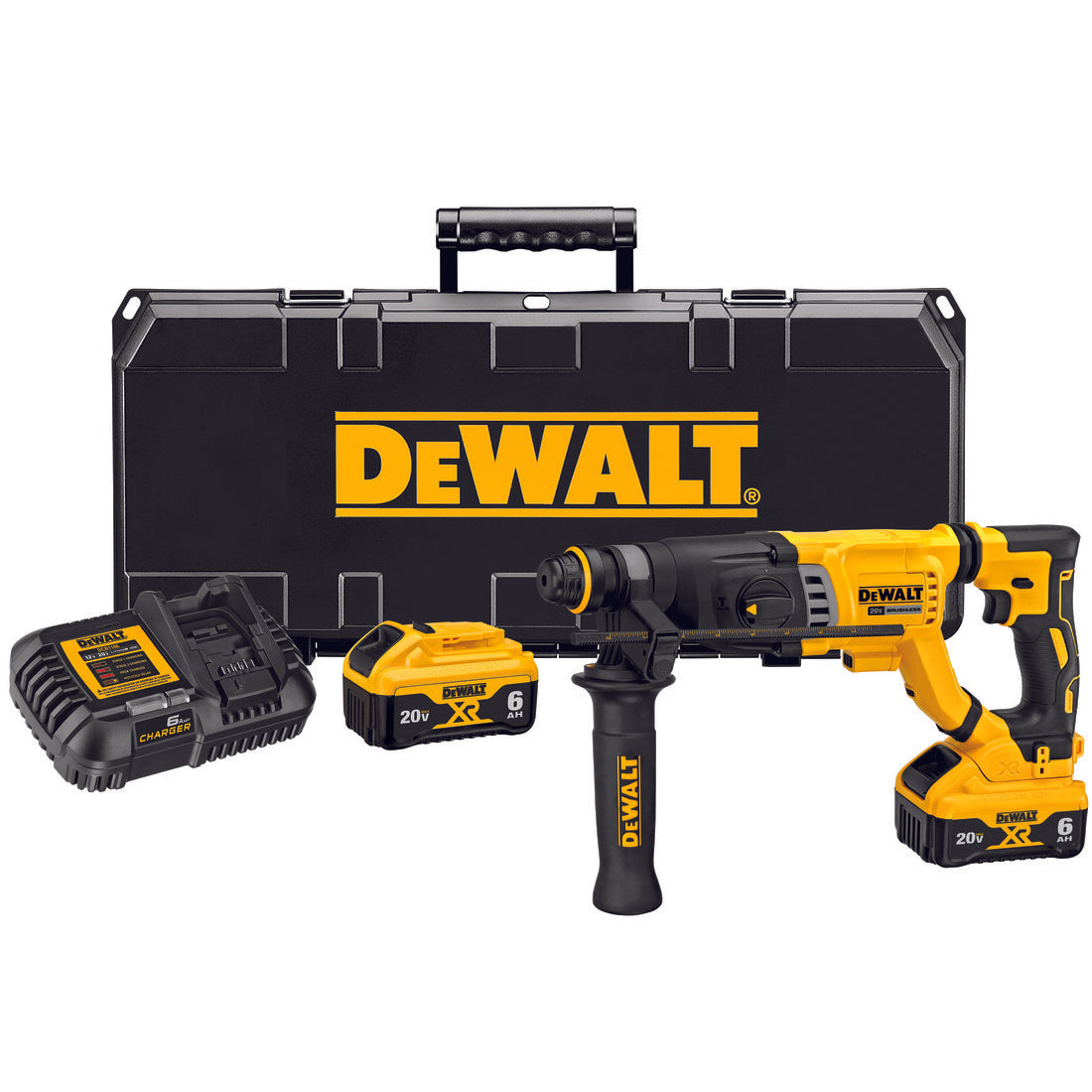 DeWALT® DCH263R2 Brushless Cordless Rotary Hammer Kit, 1-1/8 in SDS-Plus®/Keyless Chuck, 20 VDC, 0 to 1165 rpm No-Load, 20V MAX* Lithium-Ion Battery