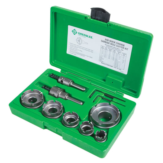 Greenlee® 648 Quick-Change Hole Cutter Kit With Fixed Pockets  7/8 in Dia Min Cutter