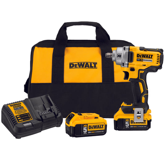 DeWALT 20V MAX* MATRIX DCF894HP2 Cordless Impact Wrench Kit With Hog Ring Anvil, 1/2 in Straight Drive, 1500 bpm, 330 ft-lb Torque, 20 VDC, 6.95 in OAL