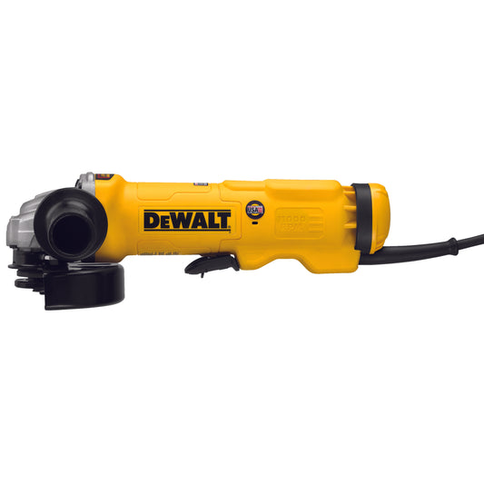 DeWALT® DWE43114N Heavy Duty High Performance Small Angle Grinder, 4-1/2 to 5 in Dia Wheel, 5/8-11 Arbor/Shank, 120 VAC, Black/Yellow, Yes, Paddle Switch