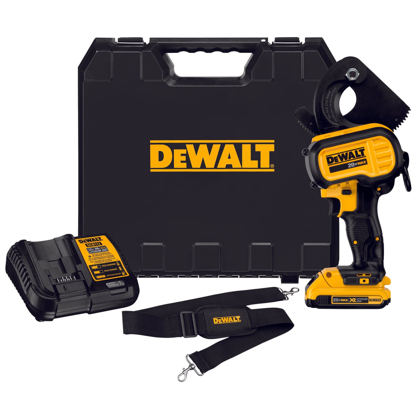 DeWALT® DCE150D1 Cordless Cable Cutting Tool Kit, 750 kcmil Copper/1000 kcmil Aluminum Cutting, 20 VDC, Lithium-Ion Battery