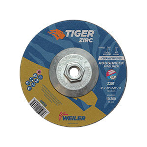 WEILER Roughneck 58060 Long Life Performance Line Depressed Center Wheel  6 in Dia x 1/8 in THK