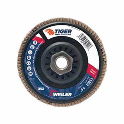 WEILER Tiger Ceramic 50101 Premium Coated Abrasive Flap Disc  4-1/2 in Dia Disc