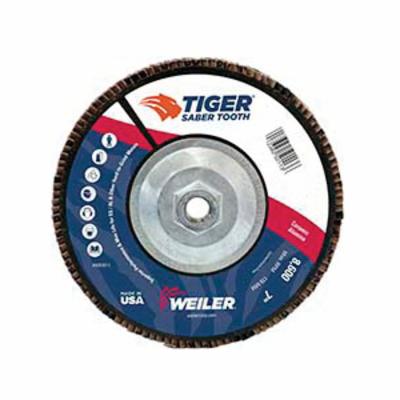 WEILER Tiger Ceramic 50112 Premium Coated Abrasive Flap Disc  7 in Dia Disc