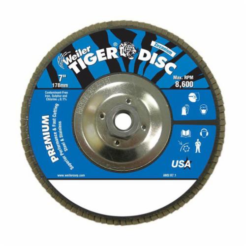 WEILER Tiger 50542 Premium Coated Abrasive Flap Disc  7 in Dia Disc