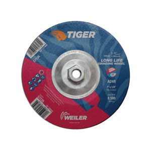 WEILER Tiger 57134 Performance Line Depressed Center Grinding Wheel  7 in Dia x 1/4 in THK