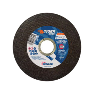 WEILER Tiger INOX 58130 Fast and Long Life Ultra Thin Ultra Cut Cut-Off Wheel  4-1/2 in Dia x 1 mm THK