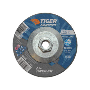 WEILER Tiger 58208 Long Life Non-Loading Performance Line Depressed Center Cutting Wheel  5 in Dia x 0.045 in THK