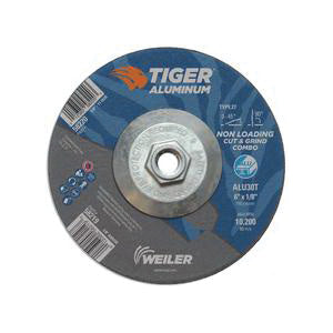 WEILER Tiger 58220 Combination Contaminant-Free Long Life Non-Loading Performance Line Depressed Center Combo Wheel  6 in Dia x 1/8 in THK