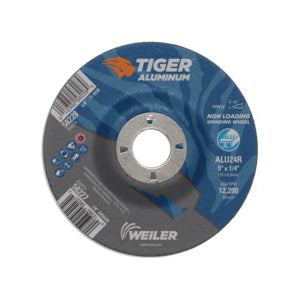 WEILER Tiger 58227 Contaminant-Free Non-Loading Performance Line Depressed Center Grinding Wheel  5 in Dia x 1/4 in THK