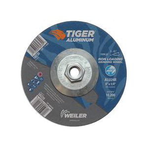 WEILER Tiger 58230 Contaminant-Free Non-Loading Performance Line Depressed Center Grinding Wheel  6 in Dia x 1/4 in THK