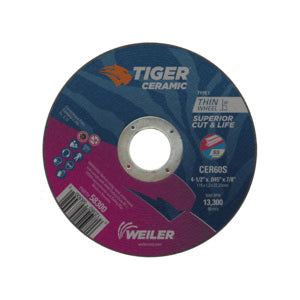 WEILER Tiger 58300 Superior Life and Cut Cut-Off Wheel  4-1/2 in Dia x 0.045 in THK