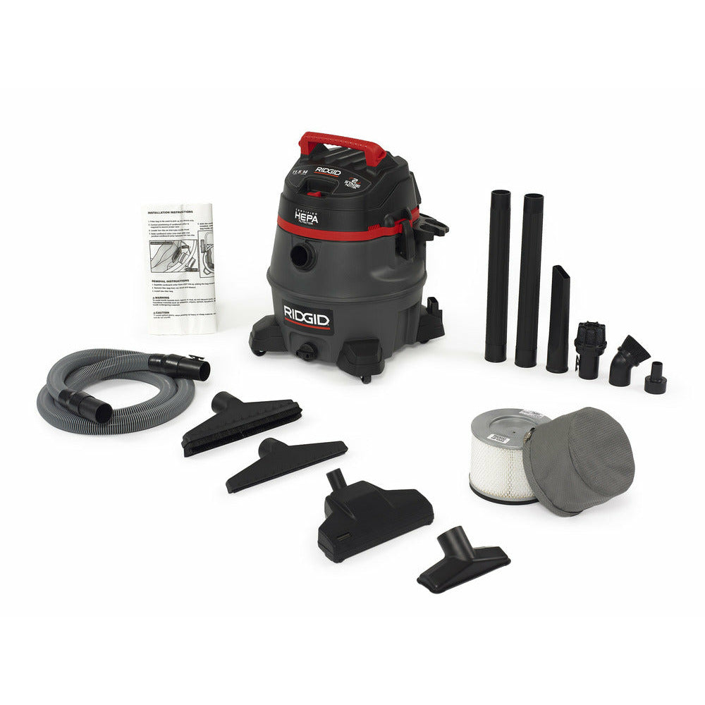 RIDGID 50368 14 Gallon with Certified HEPA Filtration