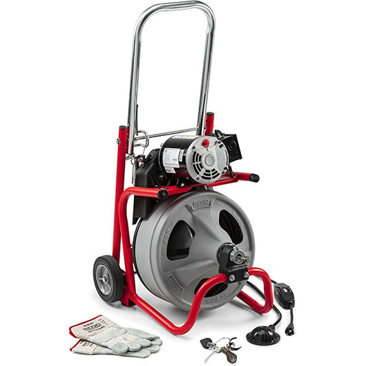 RIDGID 52363 Model No. K-400 Drum Machine with C-32 3/8 Inch x 75 Foot Integral Wound (IW) Solid Core Cable / Drain Cleaning Machine